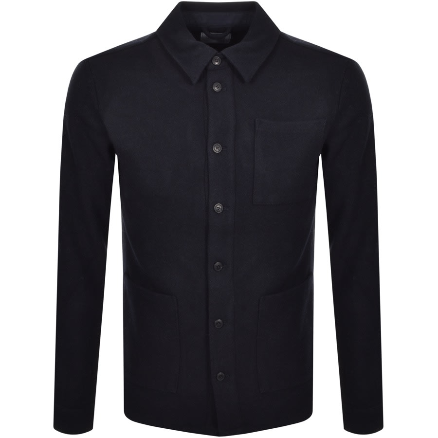 Alternative Image for ProductLes Deux Jason Wool Hybrid Overshirt Navy1